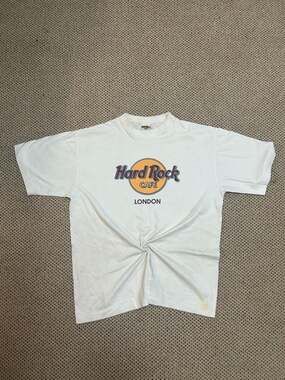 Vintage Hard Rock Cafe London Classic Logo White T-Shirt Size Large